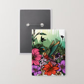 Hummingbird Garden Button (Voorkant / Achterkant)