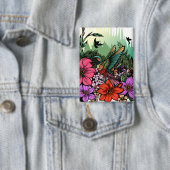 Hummingbird Garden Button (Insitu)