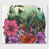 Hummingbird Garden Cadeaupapier (Vlak)