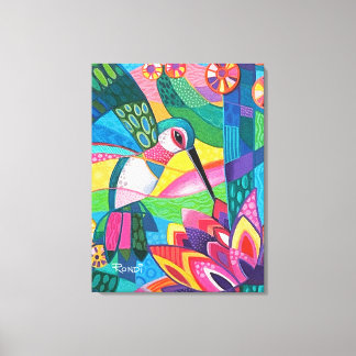 Hummingbird Garden Canvas Afdruk