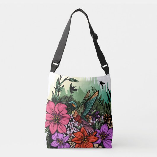 Hummingbird Garden Crossbody Tas (Voorkant)