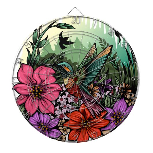 Hummingbird Garden Dartbord (Voorkant)