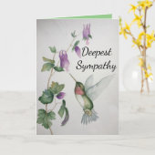 Hummingbird Garden Diepste sympathie Waterverf Kaart (Gele Bloem)