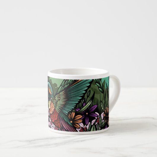 Hummingbird Garden Espresso Kop (Voorkant rechts)