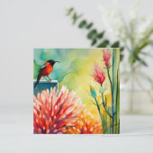 Hummingbird Garden Flat Kaart (Staand voorkant)
