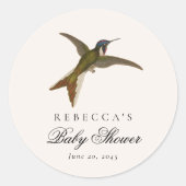 Hummingbird Garden Floral Baby Shower Ronde Sticker (Voorkant)