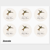 Hummingbird Garden Floral Baby Shower Ronde Sticker (Vel)