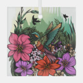 Hummingbird Garden Glas Ornament (Voorkant)