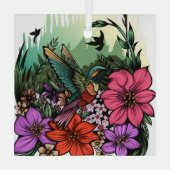 Hummingbird Garden Glas Ornament (Achterkant)