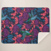 Hummingbird garden in purple and blue sherpa deken (Voorkant (horizontaal))