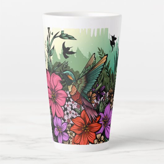 Hummingbird Garden Latte Mok (Voorkant)