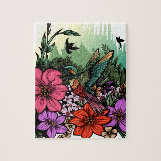 Hummingbird Garden Legpuzzel (Verticaal)