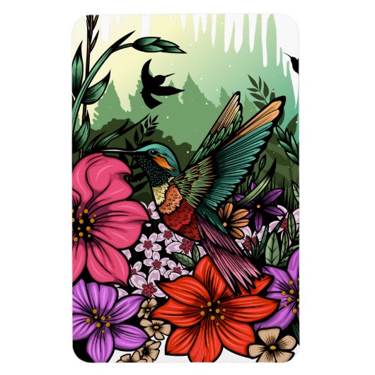 Hummingbird Garden Magneet (Verticaal)