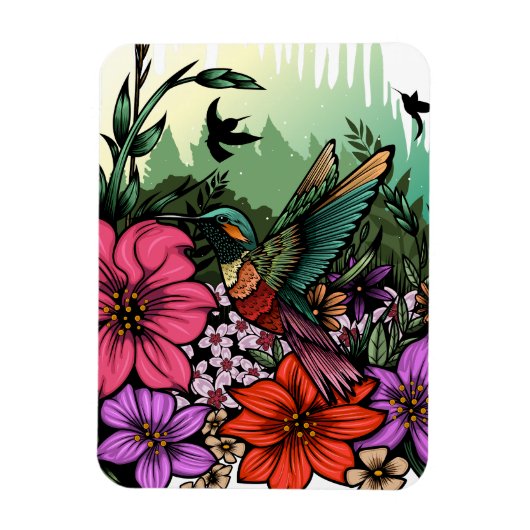 Hummingbird Garden Magneet (Verticaal)