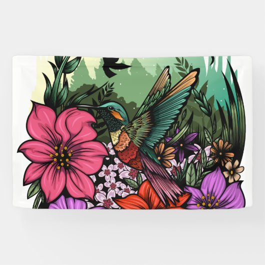 Hummingbird Garden Spandoek (Horizontaal)