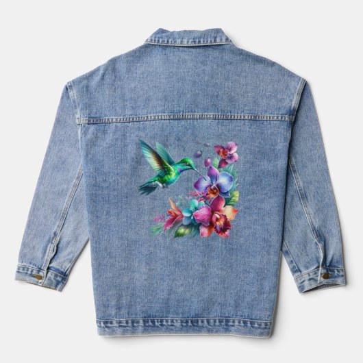 Hummingbird Garden Spijkerjas Denim Jacket (Achterkant)