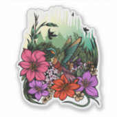 Hummingbird Garden Sticker (Voorkant)