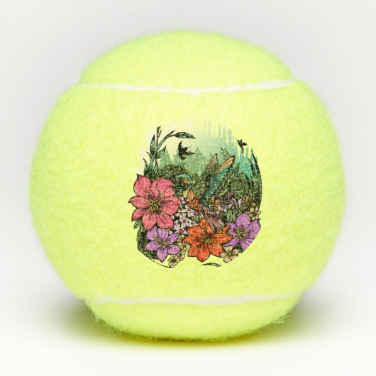 Hummingbird Garden Tennisballen (Voorkant)