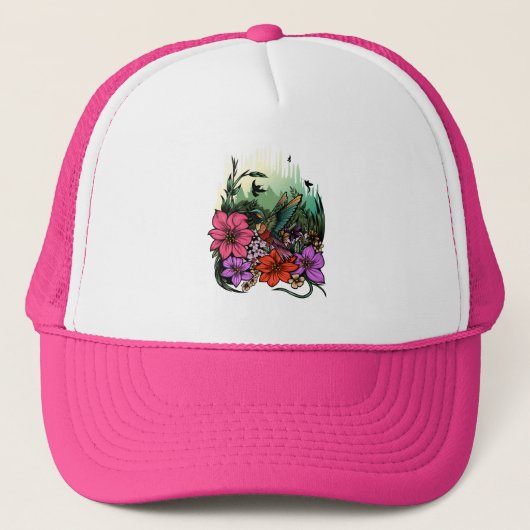 Hummingbird Garden Trucker Pet (Voorkant)