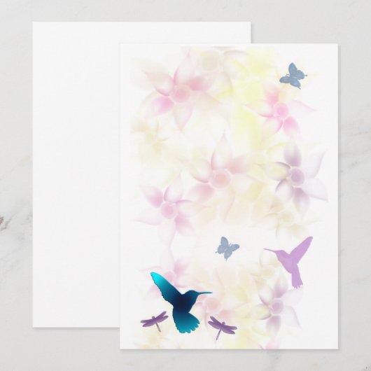 Hummingbird Garden Uitnodiging voor Aanpassing (Voorkant / Achterkant)