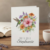 Hummingbird Garden Watercolor Bedankkaart