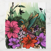 Hummingbird Garden Wijn Etiket (Enkel label)