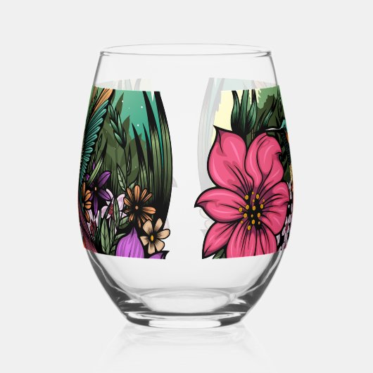 Hummingbird Garden Wijnglas Zonder Voet (Rechts)