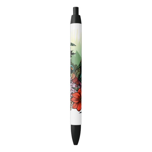 Hummingbird Garden Zwarte Inkt Pen (Voorkant Verticaal)