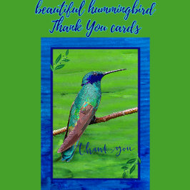  Hummingbird Gedekt in Groen en Blauw Bedankkaart