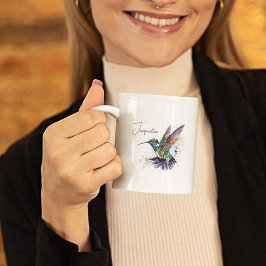 Hummingbird Gepersonaliseerde Motivatie Waterverf Koffiemok