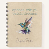 Hummingbird Gepersonaliseerde Motivatie Waterverf Notitieboek (Voorkant)
