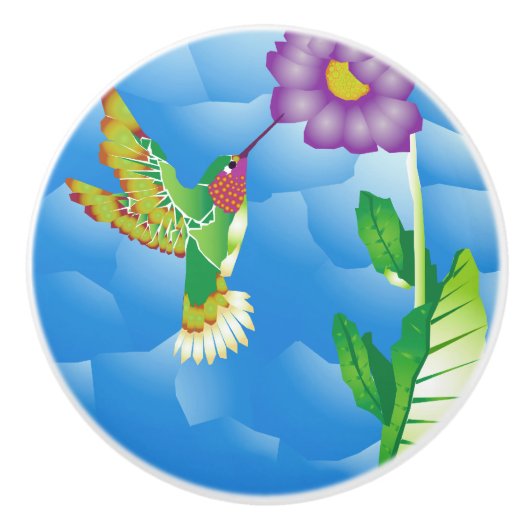 Hummingbird: gestileerd keramische knop (Voorkant)