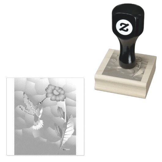 Hummingbird: gestileerd rubberstempel (Gestempeld)