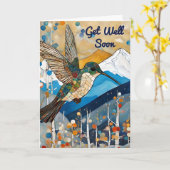 Hummingbird Get Well Soon Greeting Kaart (Gele Bloem)