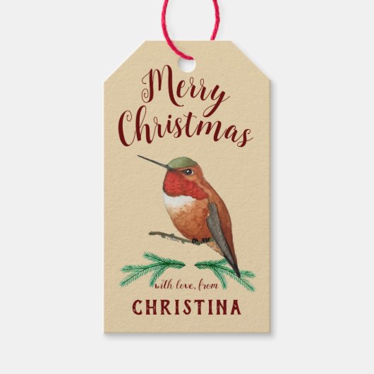  Hummingbird Gift Labels Cadeaulabel (Voorkant)