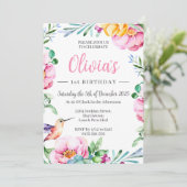 Hummingbird Girls Verjaardagsfeestje Uitnodiging R (Staand voorkant)