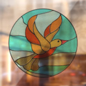 HUMMINGBIRD GLAS IN LOOD ART WINDOW CLING RAAMSTICKER (Vel 2)