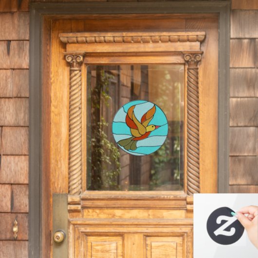 HUMMINGBIRD GLAS IN LOOD ART WINDOW CLING RAAMSTICKER (Huis Deur)