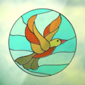 HUMMINGBIRD GLAS IN LOOD ART WINDOW CLING RAAMSTICKER (Vel 3)