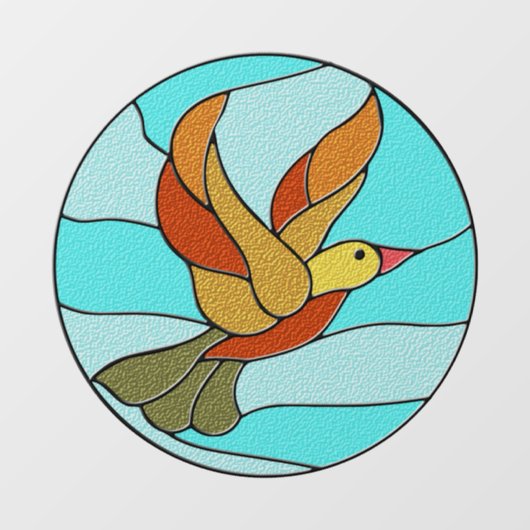 HUMMINGBIRD GLAS IN LOOD ART WINDOW CLING RAAMSTICKER (Vel)