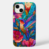 Hummingbird Glas in lood esthetische bloementuin Case-Mate iPhone Case (Achterkant)