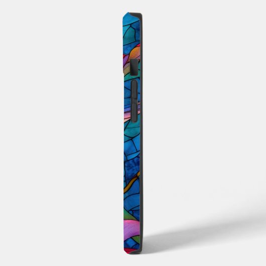 Hummingbird Glas in lood esthetische bloementuin Case-Mate iPhone Case (Achterkant / Links)