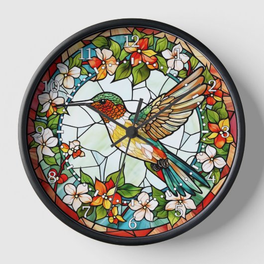 Hummingbird Glas in lood Style Wall (Voorkant)