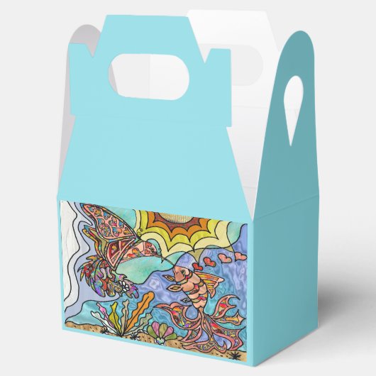 Hummingbird Goldfish Reflection Art Favor Box Bedankdoosjes (Geopend)