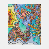 Hummingbird Goldfish Reflection Art Fleece Blanket (Voorkant)