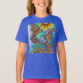 Hummingbird Goldfish Reflection Art Girls T-shirt (Voorkant)