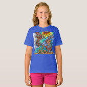 Hummingbird Goldfish Reflection Art Girls T-shirt (Voorkant volledig)