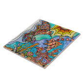 Hummingbird Goldfish Reflection Art keramische teg Tegeltje (Zijkant)