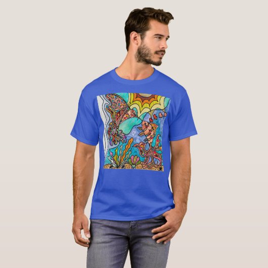 Hummingbird Goldfish Reflection Art T-shirt (Voorkant volledig)
