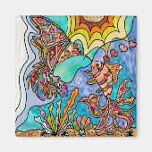 Hummingbird Goldfish Reflection Fantasy Art magnet (Voorkant)